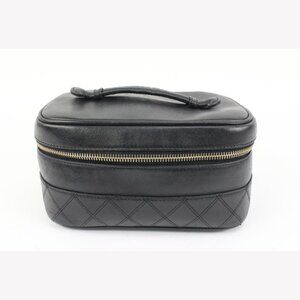 Chanel Black Quilted Lambskin Horizontal Vanity Case 20ck324s